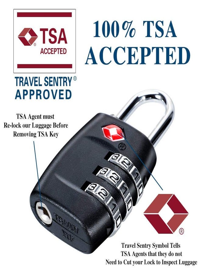 RainSound TSA Approved Combination Number Luggage Lock (Multicolor) (Pack of 3) - Image 3